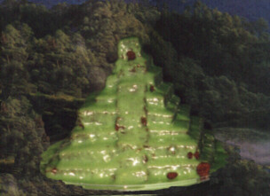 green slime brownie pyramid